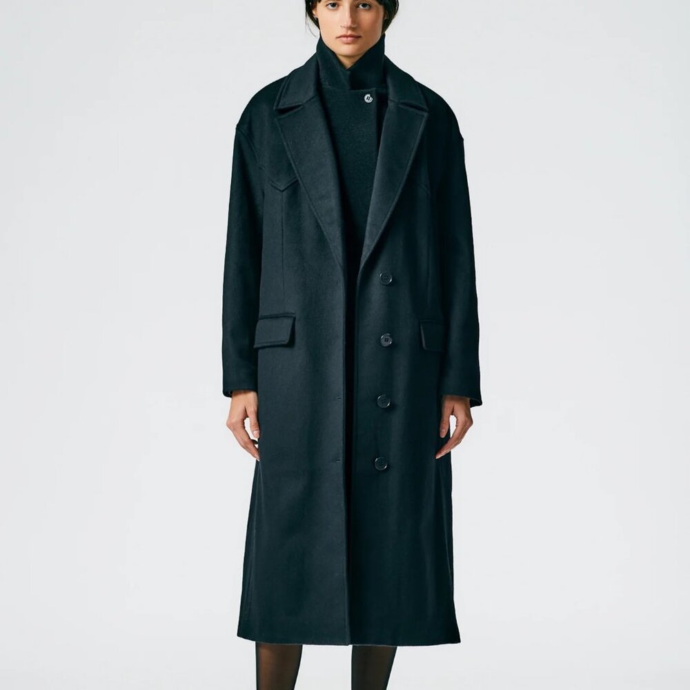 Recycled Wool Cashmere Liam Western Seamed Coat